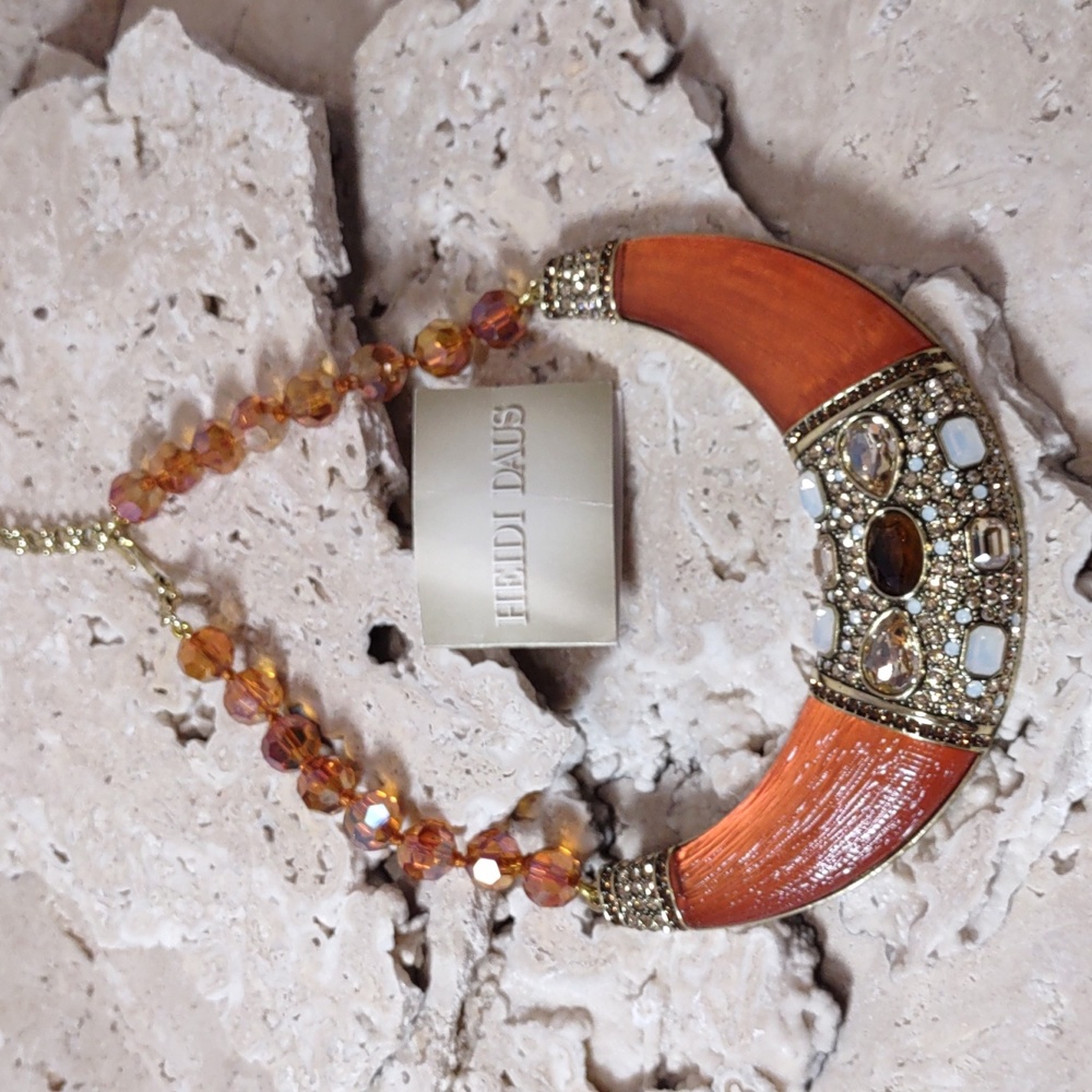 Heidi Daus "Say It With Style" Jeweled Resin Collar Necklace